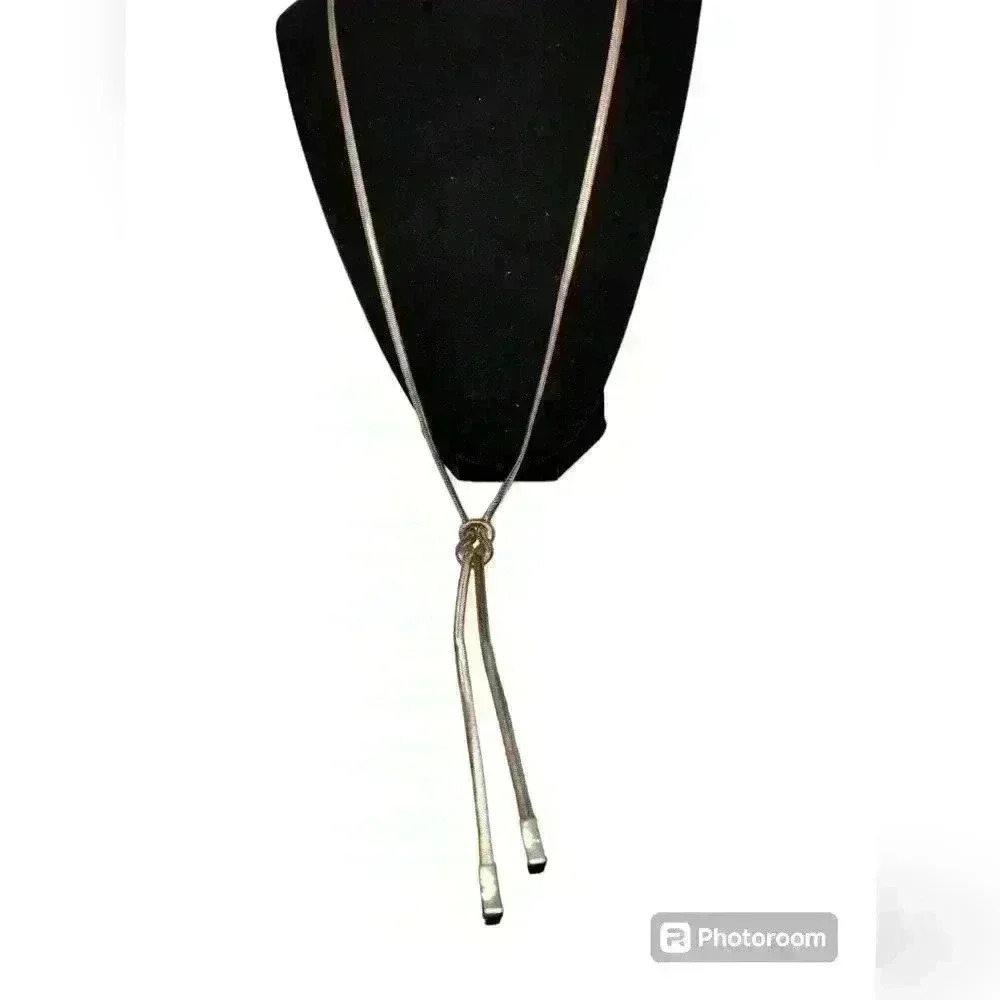 Kenneth Cole Y knotted Necklace  Gold Tone Chain